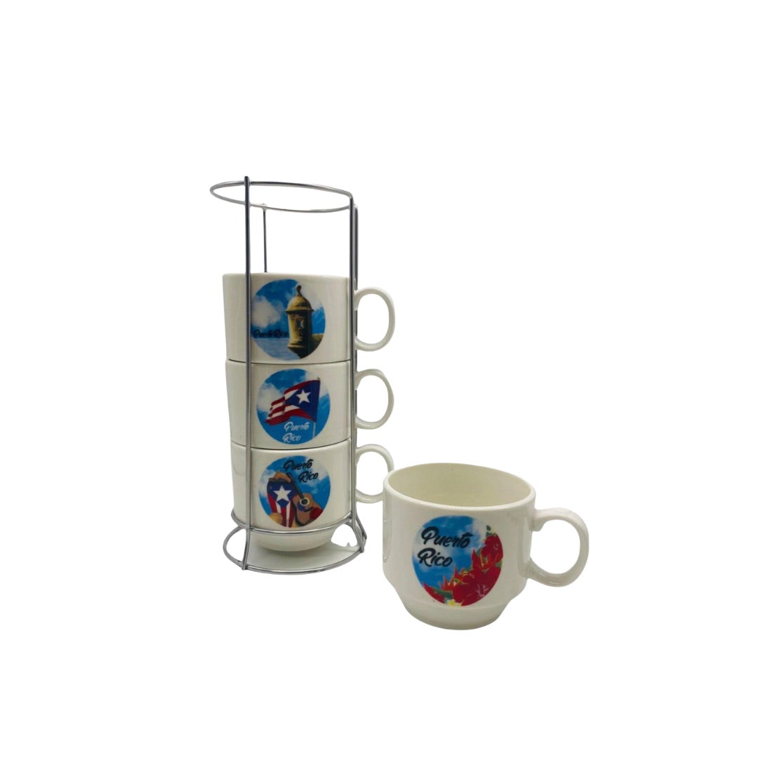 Set de Tazas de Café con Estampas de PR